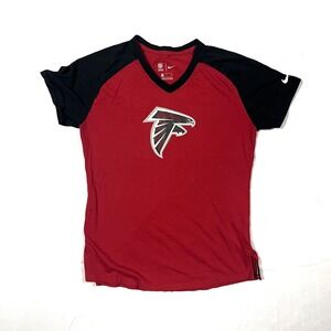 Nike NFL Women S Red Black Atlanta Falcons Raglan T-Shirt Cotton 909284-687 SU18